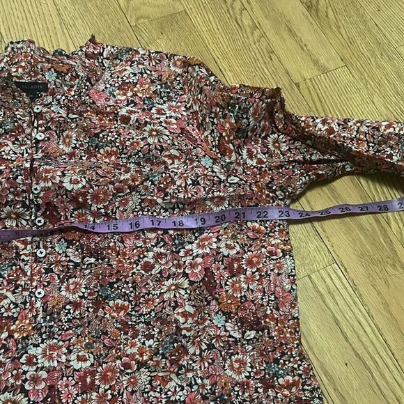TALBOTS RUFFLE FLORAL LONG SLEEVE BLOUSE SIZE XL - Picture 6 of 6